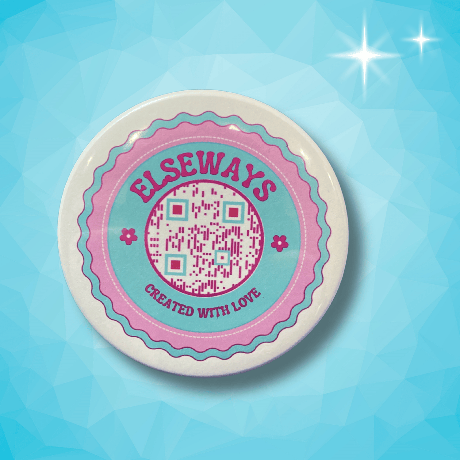 Magneet of button met logo en QR code